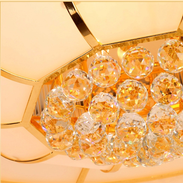 Modern Gold Luxury Led K9 Crystal Decorative Art Living Room Bedroom Lighting Round Ceiling Light