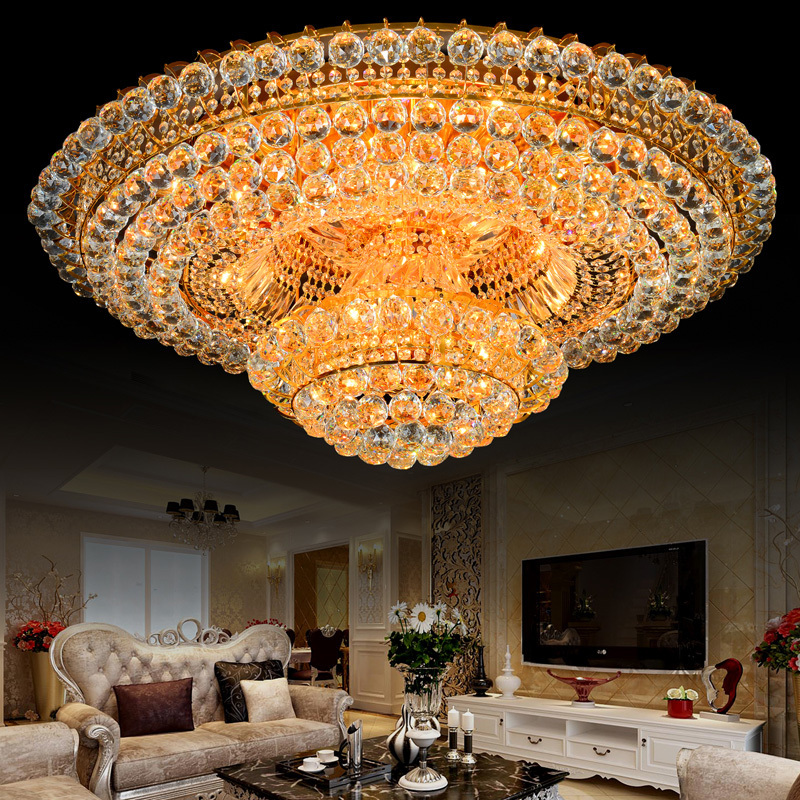 K9 Crystal Round Luxury Lamp Restaurant Led Hotel Villa Ball Modern Retro Living Room High Quality Decorative Ceiling Light