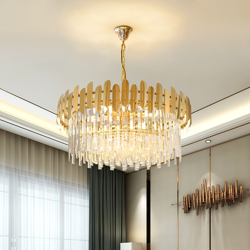 Post-Modern Light Luxury Style Crystal Chandelier Round Flush Mount Bedroom Living Room Dining Room Bar Gold Hot Sale Chandelier