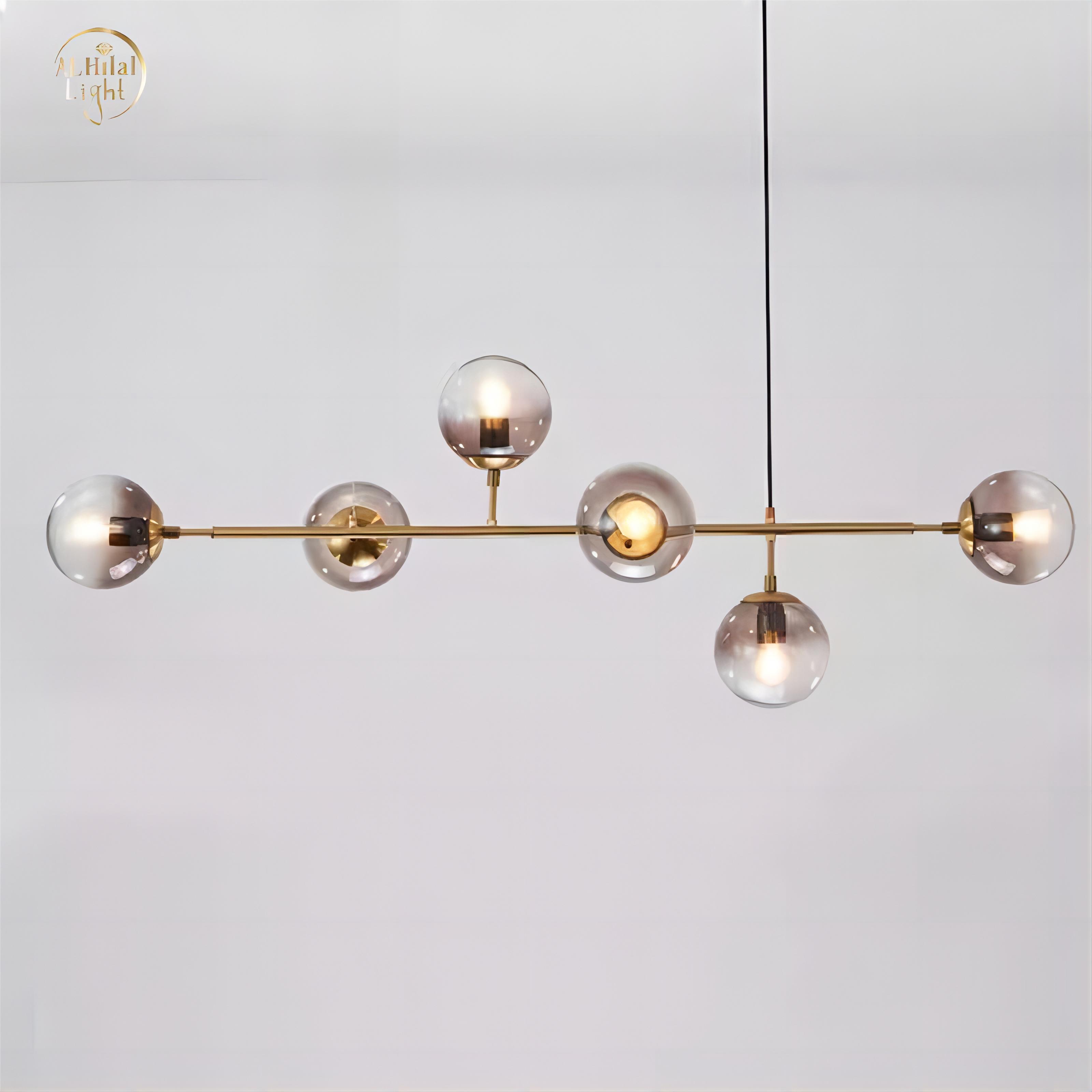 Nordic Dining Luxury Simplicity Creative Glass Ball Chandeliers 10 Hanging Lamp Black Modern Milk Ball Pendant Light