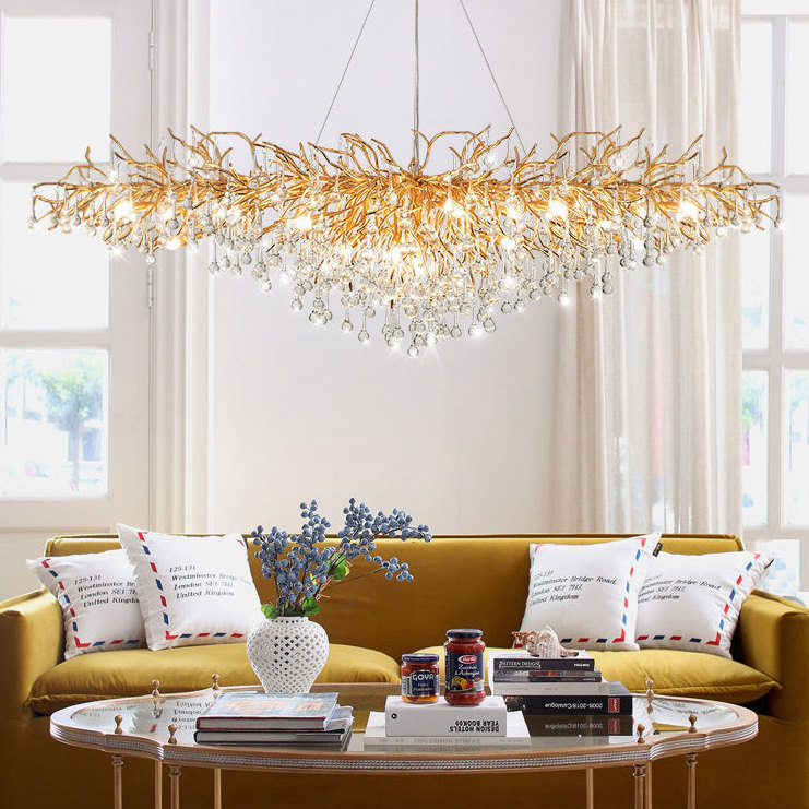 Decoration Modern Nordic Dining Living Room Wedding Hotel Decor Crystal Gold Led Luxury Chandeliers Restaurant Pendant Lights