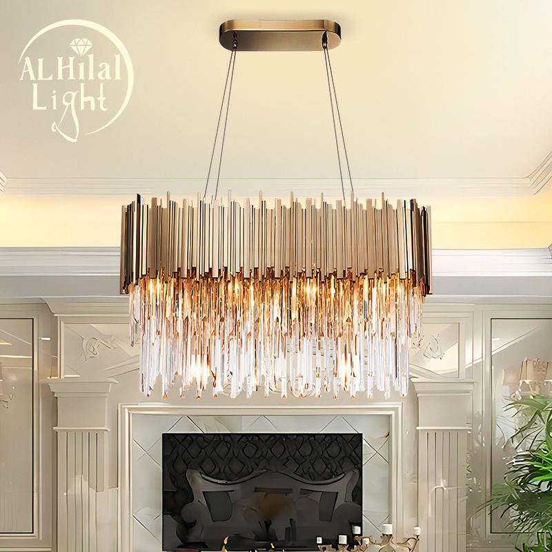 Modern Nordic Crystal Chandelier Luxury Contemporary Pendant Hanging Light Fixture for Home Restaurant Wedding Events