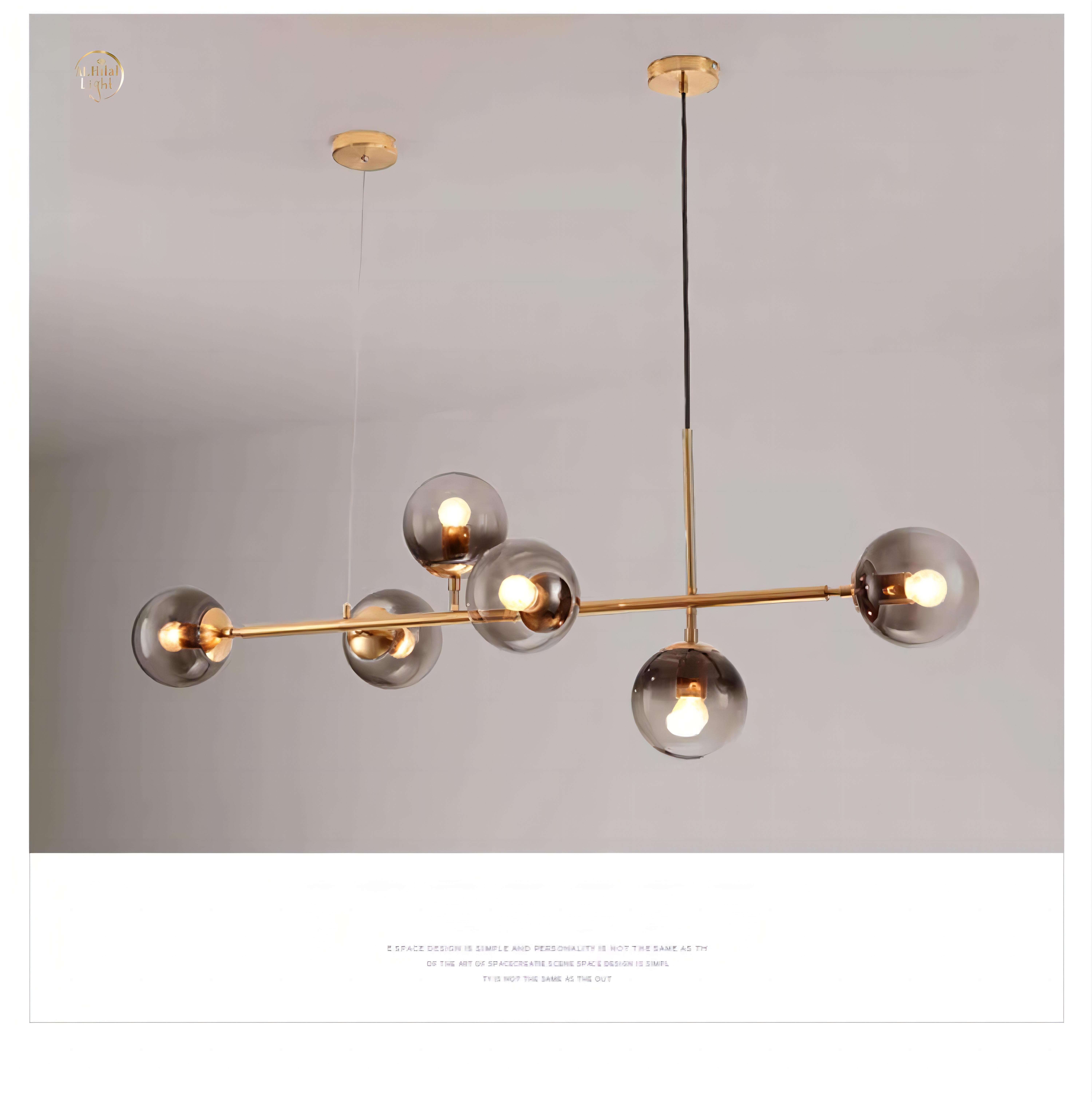 Nordic Dining Luxury Simplicity Creative Glass Ball Chandeliers 10 Hanging Lamp Black Modern Milk Ball Pendant Light