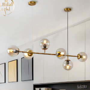 Nordic Dining Luxury Simplicity Creative Glass Ball Chandeliers 10 Hanging Lamp Black Modern Milk Ball Pendant Light