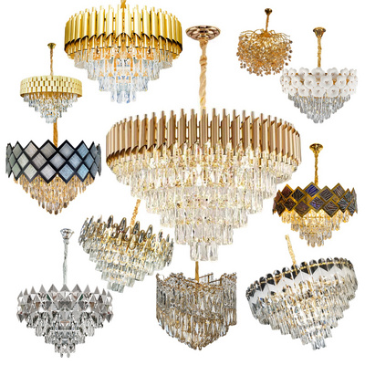 High Quality Modern Hanging Lamp Led Crystal Chandelier Living Room Gold Wedding Chandelier Luxury Pendant Light