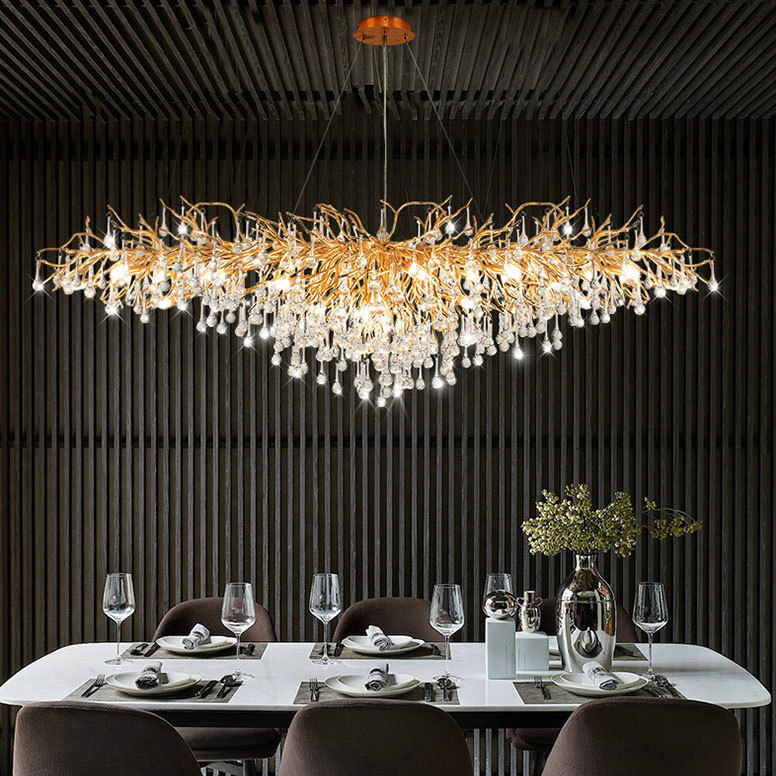 Decoration Modern Nordic Dining Living Room Wedding Hotel Decor Crystal Gold Led Luxury Chandeliers Restaurant Pendant Lights