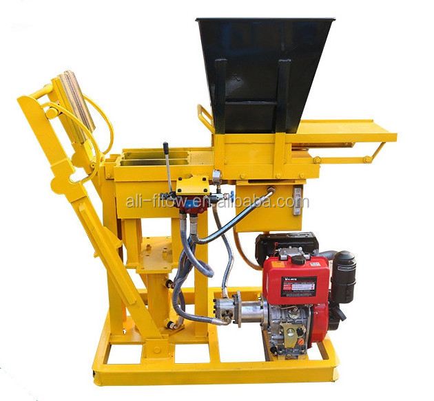 HBY2-15 simple lego block machine hydraulic pressure clay interlocking brick making machine price