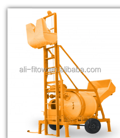 High quality mobile diesel engine concrete drum mixer machine with lift for block machine