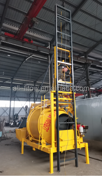 High quality mobile diesel engine concrete drum mixer machine with lift for block machine