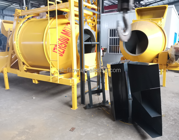 High quality mobile diesel engine concrete drum mixer machine with lift for block machine