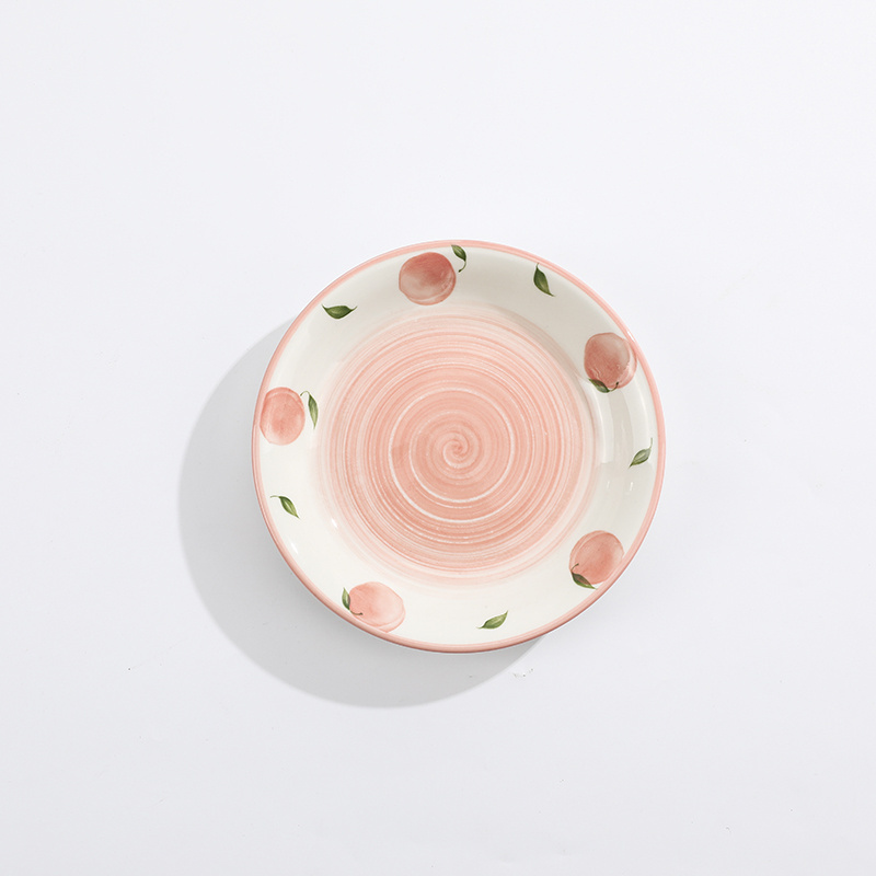 Tivray Set of 6 Customize Ceramic Dinnerware Set with Unique Hand Drawn Fruit Design Fit For Restaurant Hotel Home Dinner