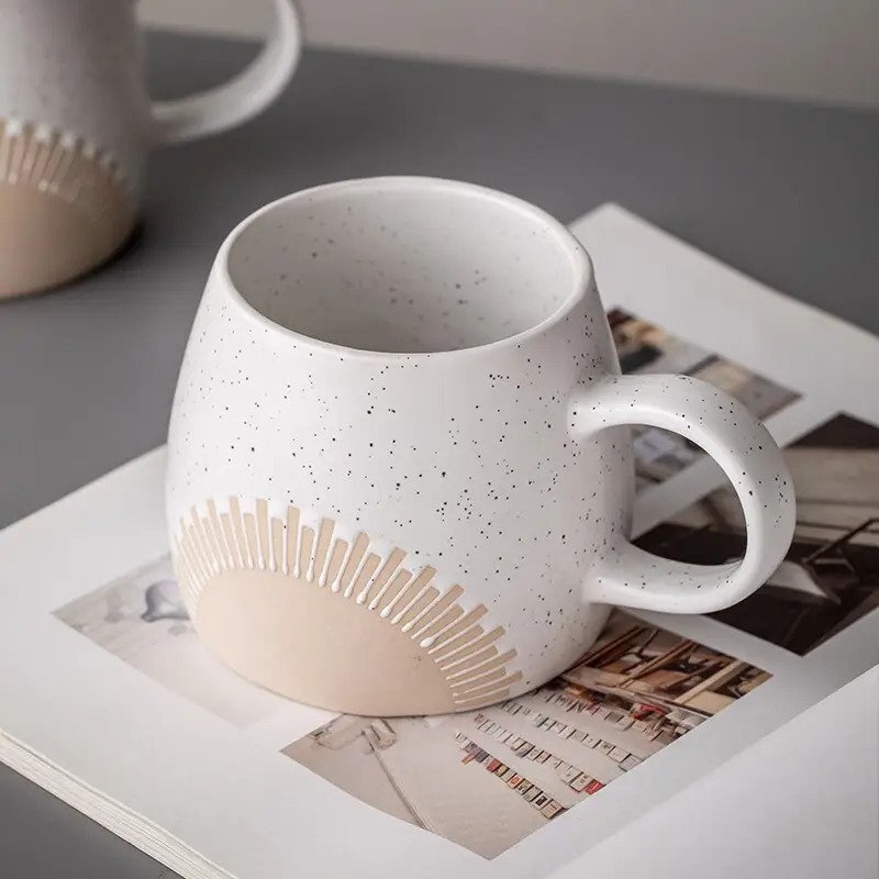 Sesame Glaze Large Belly Ins Style Water Coffee Cup Light Decoration Porcelain Matte Cup Ceramic Mug