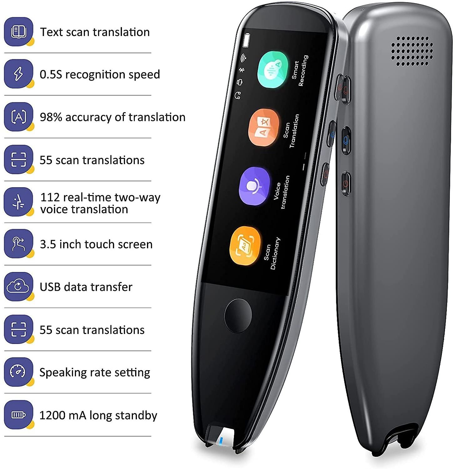 Translation pen scanning text to speech scanner reader pen for conference travel learning