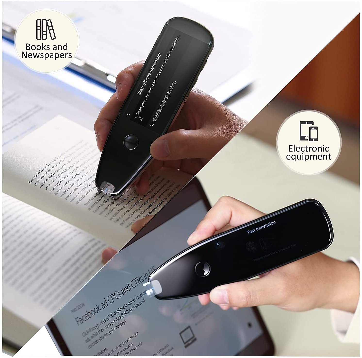 Translation pen scanning text to speech scanner reader pen for conference travel learning