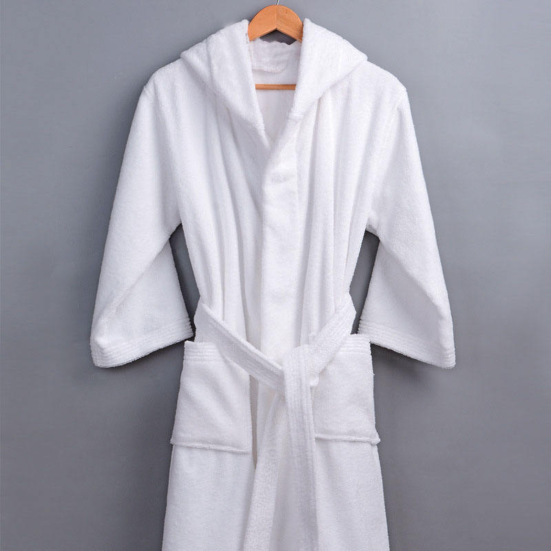 Hotel White Hooded Bathrobe Cotton.100% Cotton Terry Unisex Hotel Spa Bathrobes Bath Robe Custom Bathrobes With Logo For Hotel