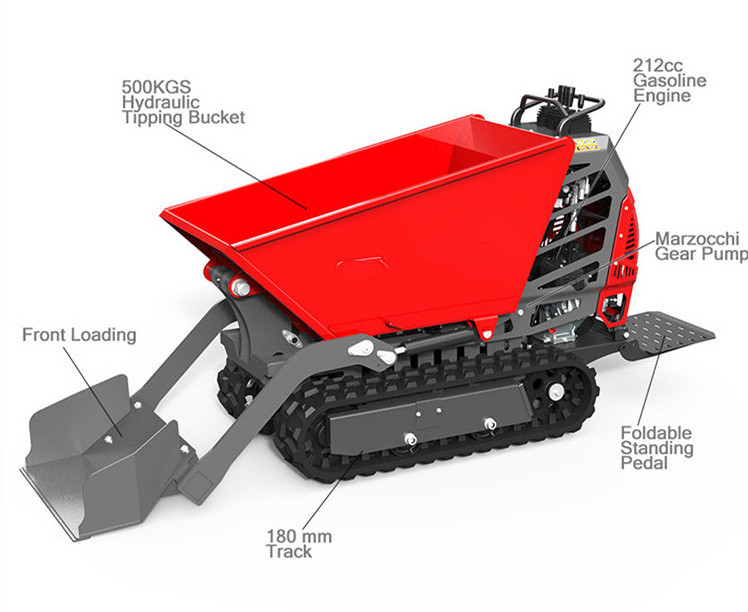 American Standard 500KG Mini Track Dumper Mini Crawler Dumper Mini Truck Dumper EPA