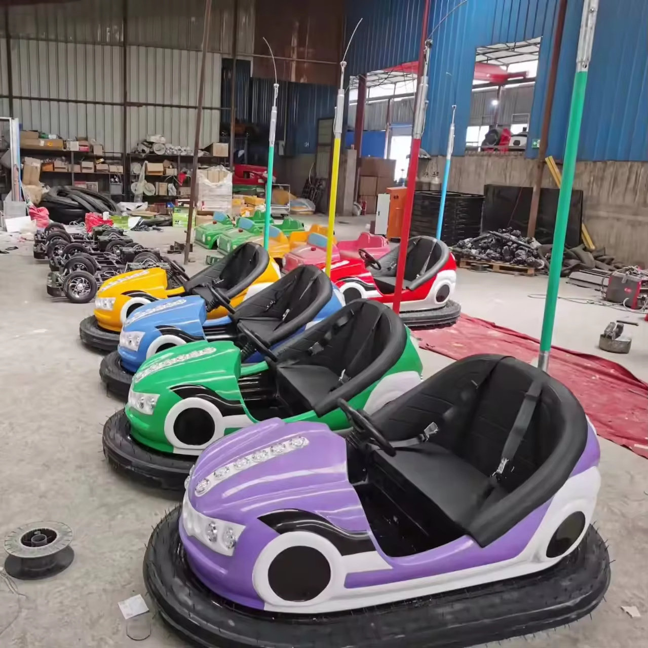 Fairground Children And Adult Pista de Autos Chocones Manege Forain Tamponneuse Electric Sky Net Ceiling Bumper Cars With Track