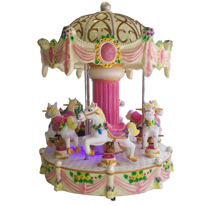 Newest 6 8 Seats Mini Carousel Horses Rides Carrusel Small Carousel Carousel for Sale Indoor Amusement Apple Tree Machine CN;HEN