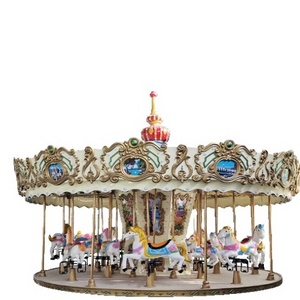 Hot selling amusement park equipment kiddie rides up-drive  fiberglass horse for carousel