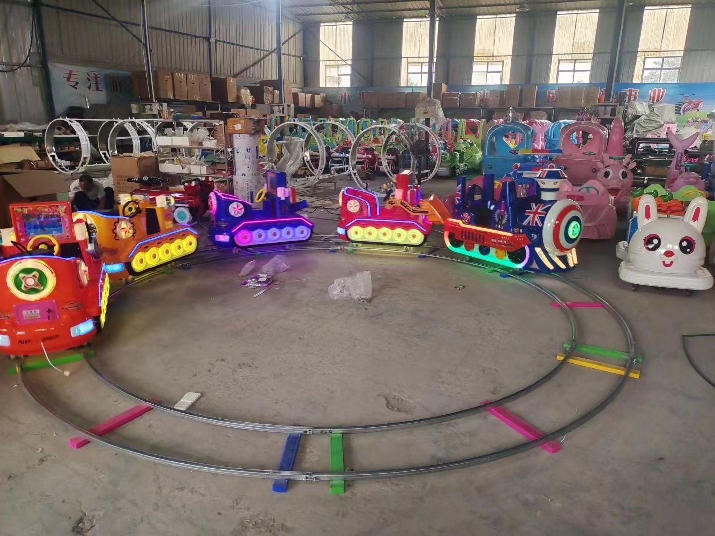 amusement children rides park games electric kiddie  park track train