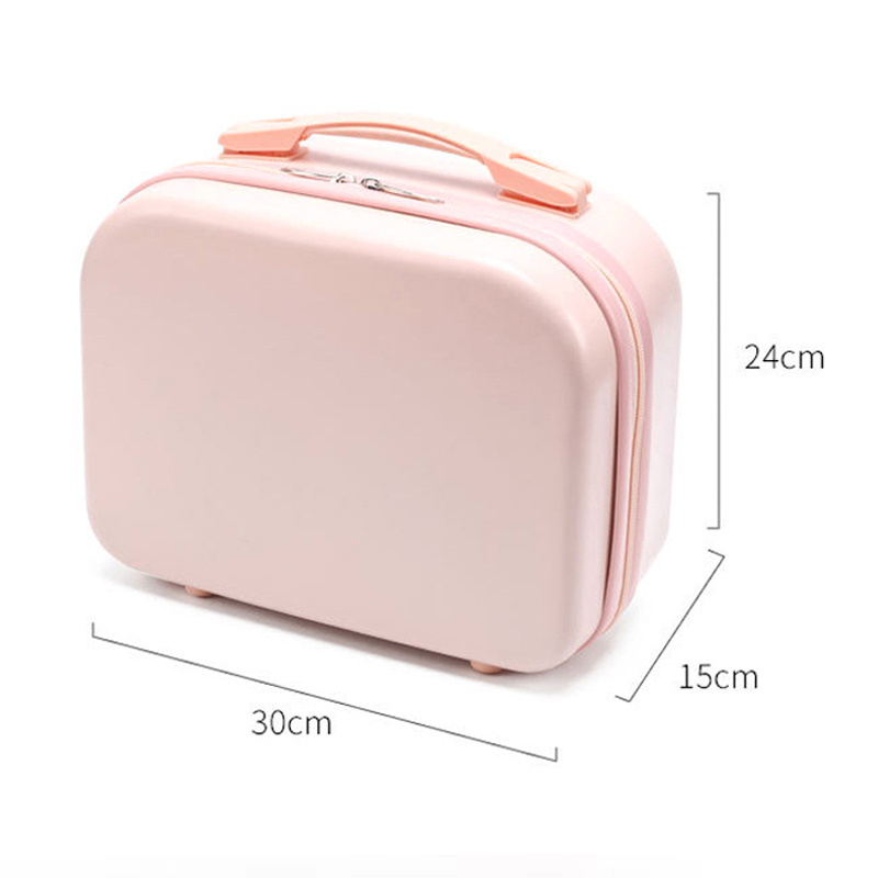 Ladies fashionable luggage box fit on the luggage mini travel cosmetic zipper hard shell portable light carry on suitcase