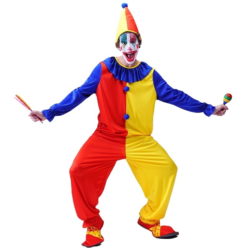 Funny clown Dress Up halloween Party Cosplay Clown Costume Adult Funny Clown Costume For Men