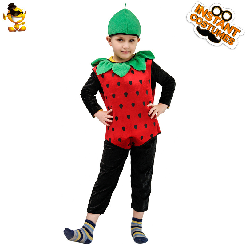 Kid's Cute Strawberry Outfit halloween Party Stage Performance Clothing Cosplay Funny Strawberry Costume