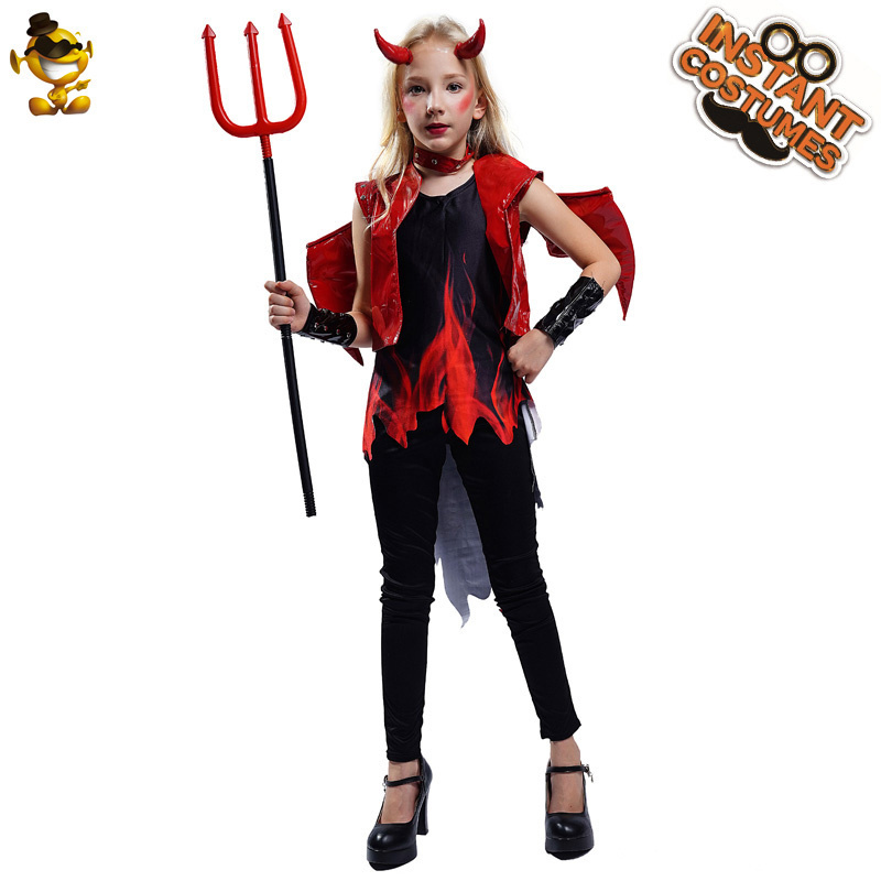 Devil role play Costume Halloween Party Fancy Dress Cosplay Horror Devil Costume For Girl