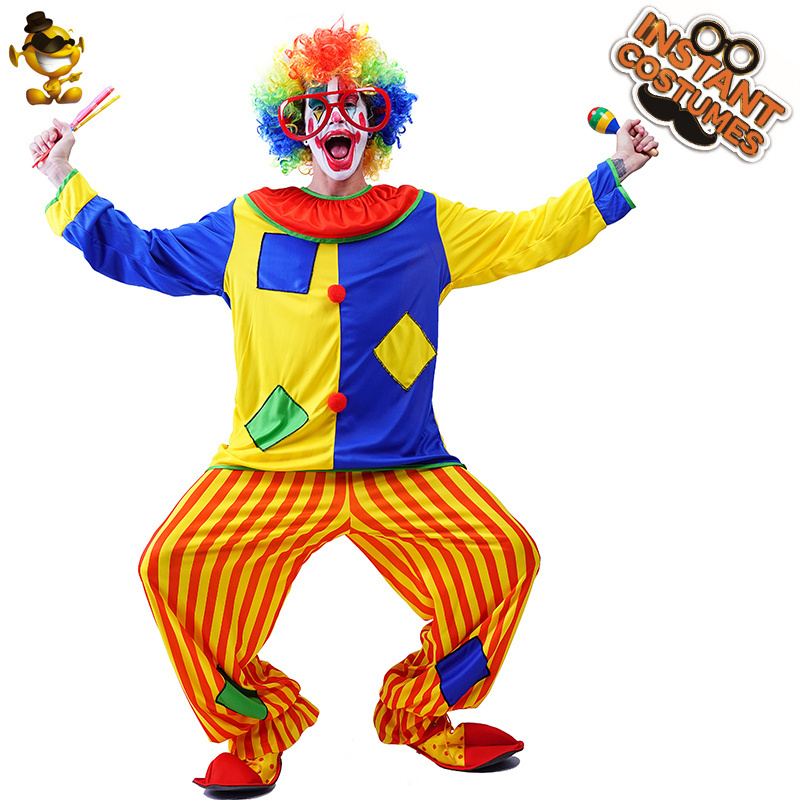 Dress Up Halloween Party Cosplay Clown Costume Adult Funny Clown Costume For Men