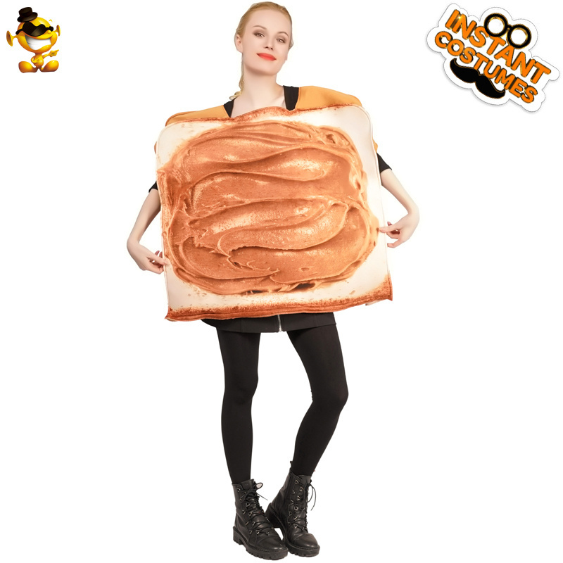 Pretty Cosplay Party stage performance  Funny Unisex cute Bread Shape Peanut Butter Toast Costume