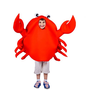 Kids Red Crab Fancy Dress Halloween Party Children Cosplay Cute Crab stage performance Costume