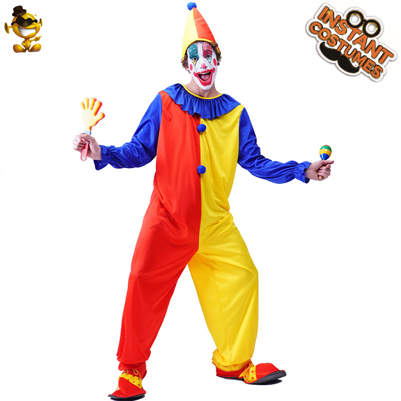 Funny clown Dress Up halloween Party Cosplay Clown Costume Adult Funny Clown Costume For Men