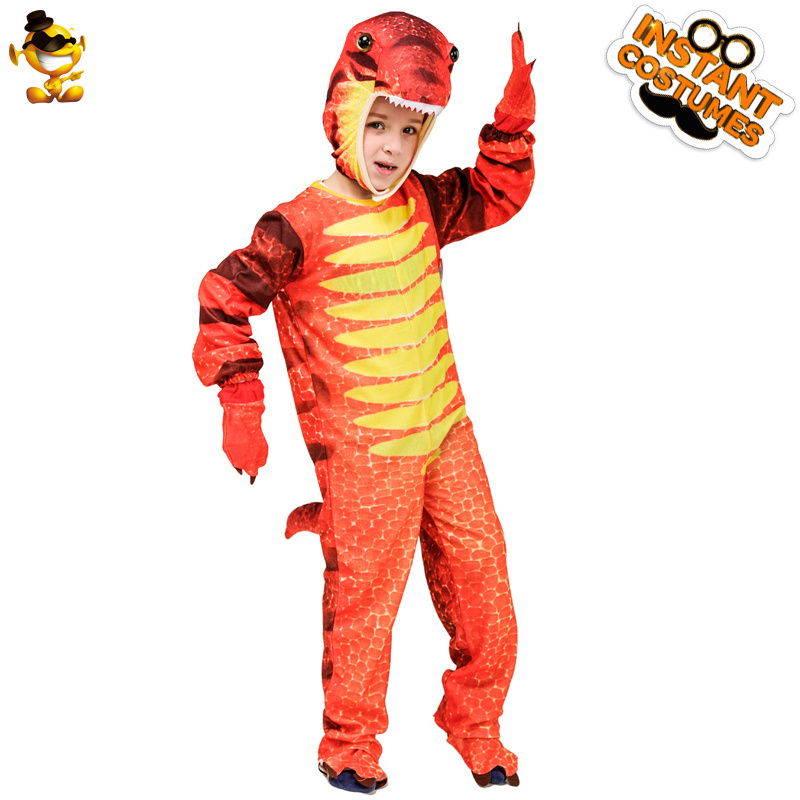 Kid's Cos Orange Tyrannosaurus Fancy Dress Halloween Party Animal Cosplay Dragon Costume