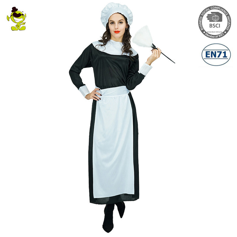 Halloween Career Style Chef Uniform Costume  Cosplay Party Housekeeper Maid Costume For Women