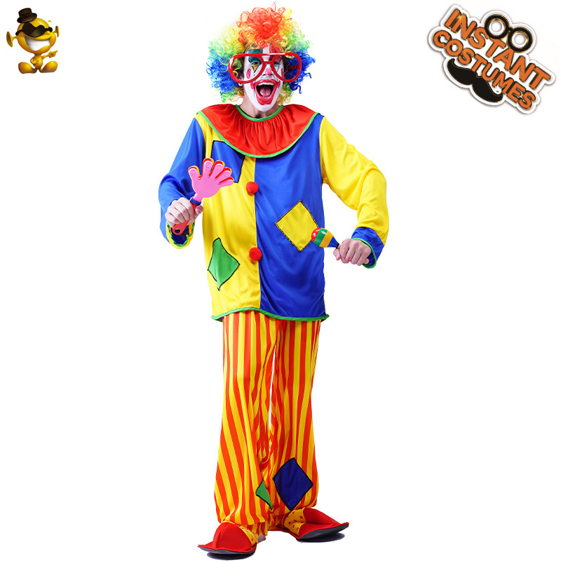 Dress Up Halloween Party Cosplay Clown Costume Adult Funny Clown Costume For Men