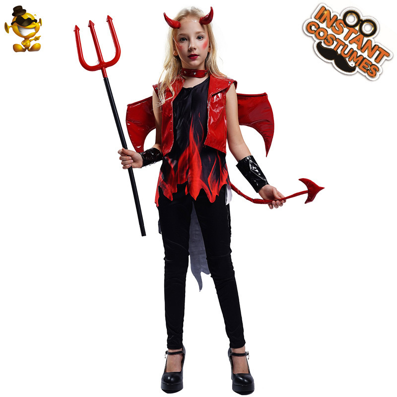 Devil role play Costume Halloween Party Fancy Dress Cosplay Horror Devil Costume For Girl