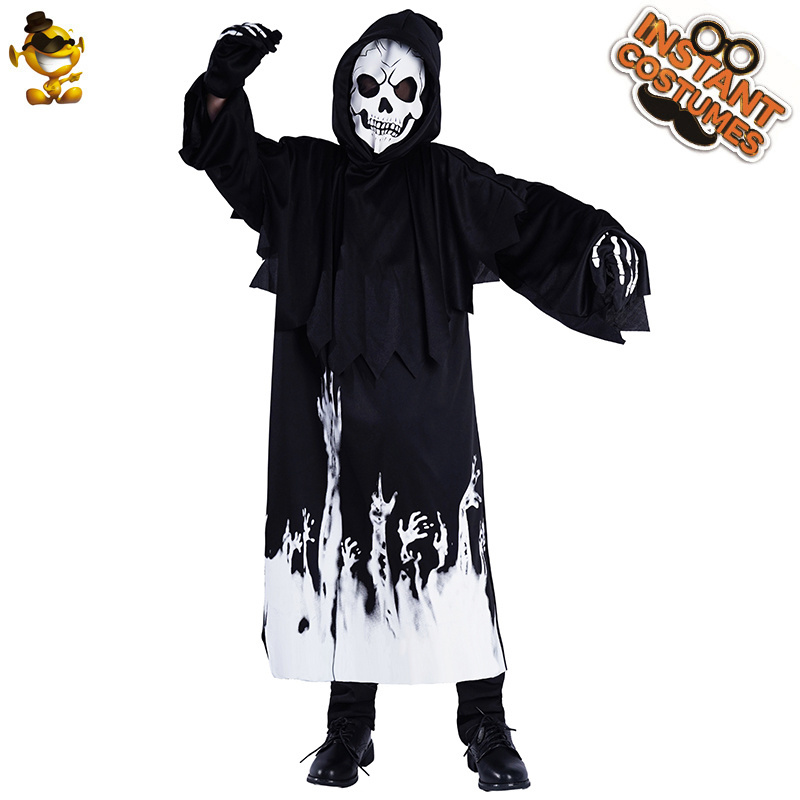 Kids Glow in Dark Costume Boy Ghost Skeleton Suit For Halloween Dress Up Party