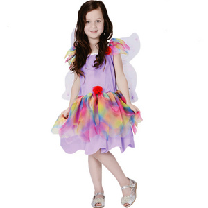 Wholesale Colorful Butterfly Dress With Wings Costume Children's Day Fairy Costume Performance Cosplay Costume For Girl