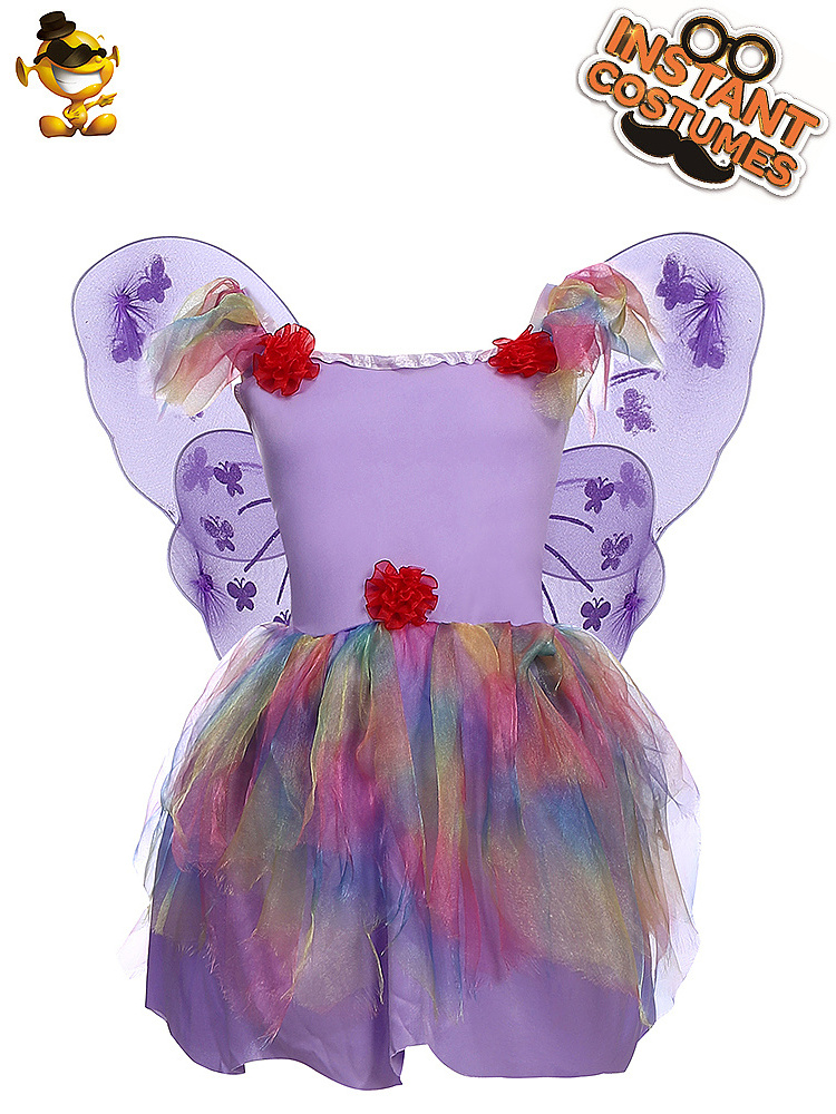 Wholesale Colorful Butterfly Dress With Wings Costume Children's Day Fairy Costume Performance Cosplay Costume For Girl