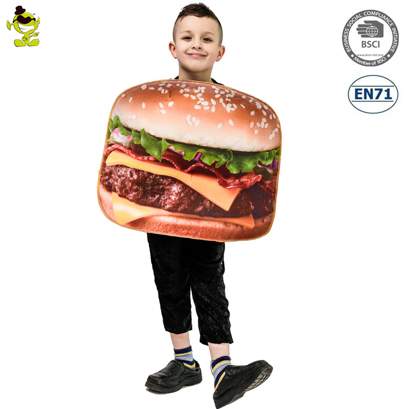 Halloween family Party Dress Up Outfits Kids Funny Cosplay Hamburger Jumpsuit cute Costume