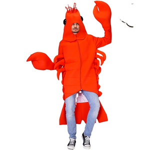 Red Lobster Jumpsuit Halloween  Party Adult Funny  Cosplay Lobster Costume for stage performance