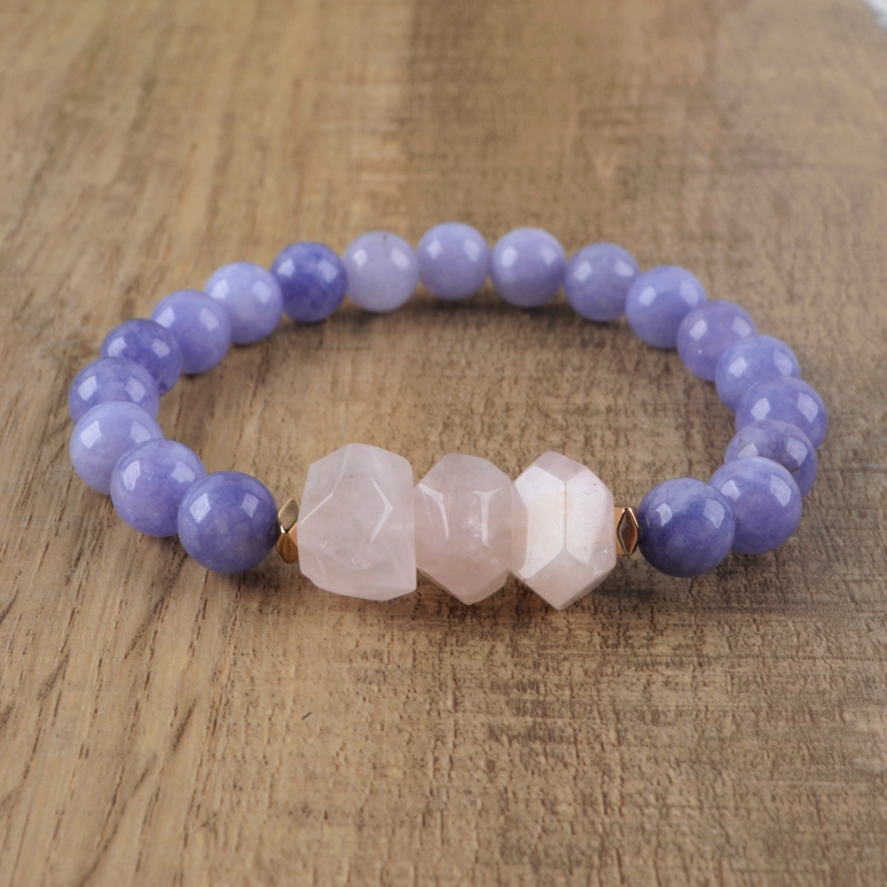 HD0130 agate and gemstone beads natural crystal quartz Round chip 8mm stone beads bracelet