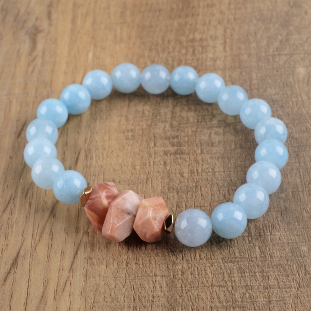 HD0130 agate and gemstone beads natural crystal quartz Round chip 8mm stone beads bracelet