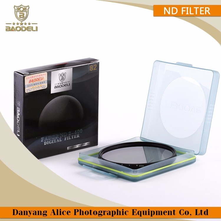 BAODELI Variable Nd Filter Nd2-400 49 52 55 58 62 67 72 77 82 mm For Camera Lens Canon 77d 450d T6 Nikon D3400 Sony Accessories