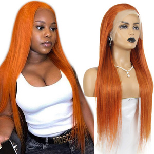 13X4 Lace Front Wig Cheap Brazilian Human Hair Ginger Orange #350 Color Lace Front Wigs Straight Hair Wigs For Black Women 180%