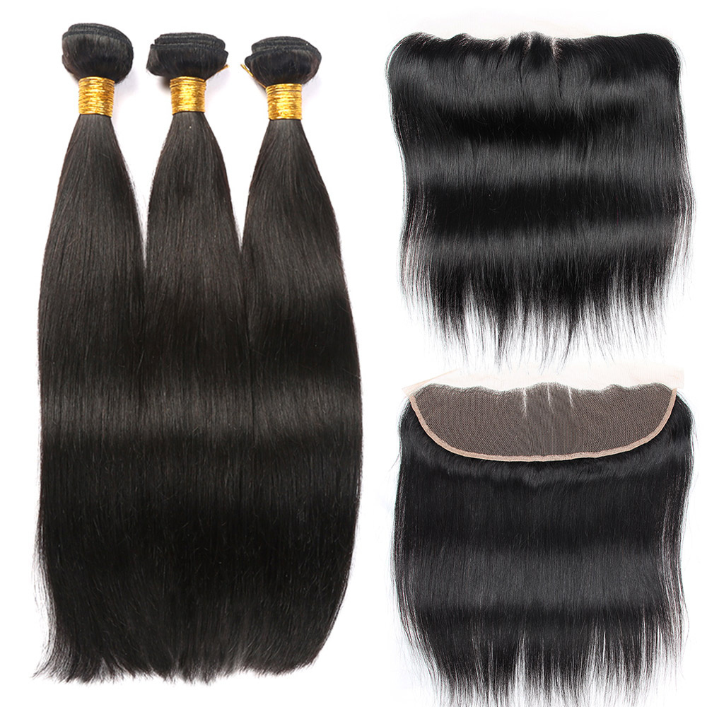 12A raw mink human hair weave with closures, Cuticle aligned virgin hair with frontal, Wholesale Brazilian hair bundle vendor