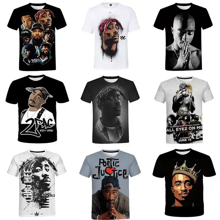 Custom 3d digital printing mardi gras t shirt printer rapper graphic t shirts Polyester Cotton Blend shirts for men hip hop