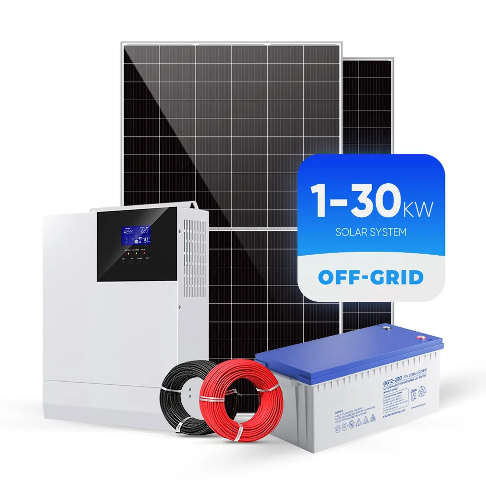 1kw 2kw 3kw 5kw 10kw 20kw 30kw 50kw hybrid off grid solar power Energy Panel system for home use with battery complete solar kit