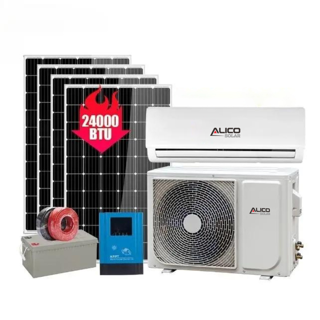 9000 12000 18000 24000 BTU AC Solar Powered Air Conditioner DC Off Grid Solar Air Conditioner Hybrid Mini Split For Home