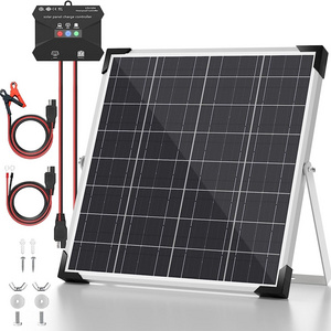 20W 12V Solar Panel Kit, Battery Trickle Charger Maintainer Adjustable Mount Bracket for Car RV Boat Motorcycle Automotive